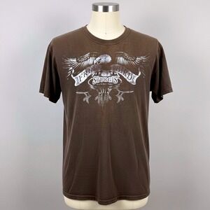 Sturgis Black Hills Rally 2012 Eagle T Shirt Large Heavy Cotton Brown Faded Worn